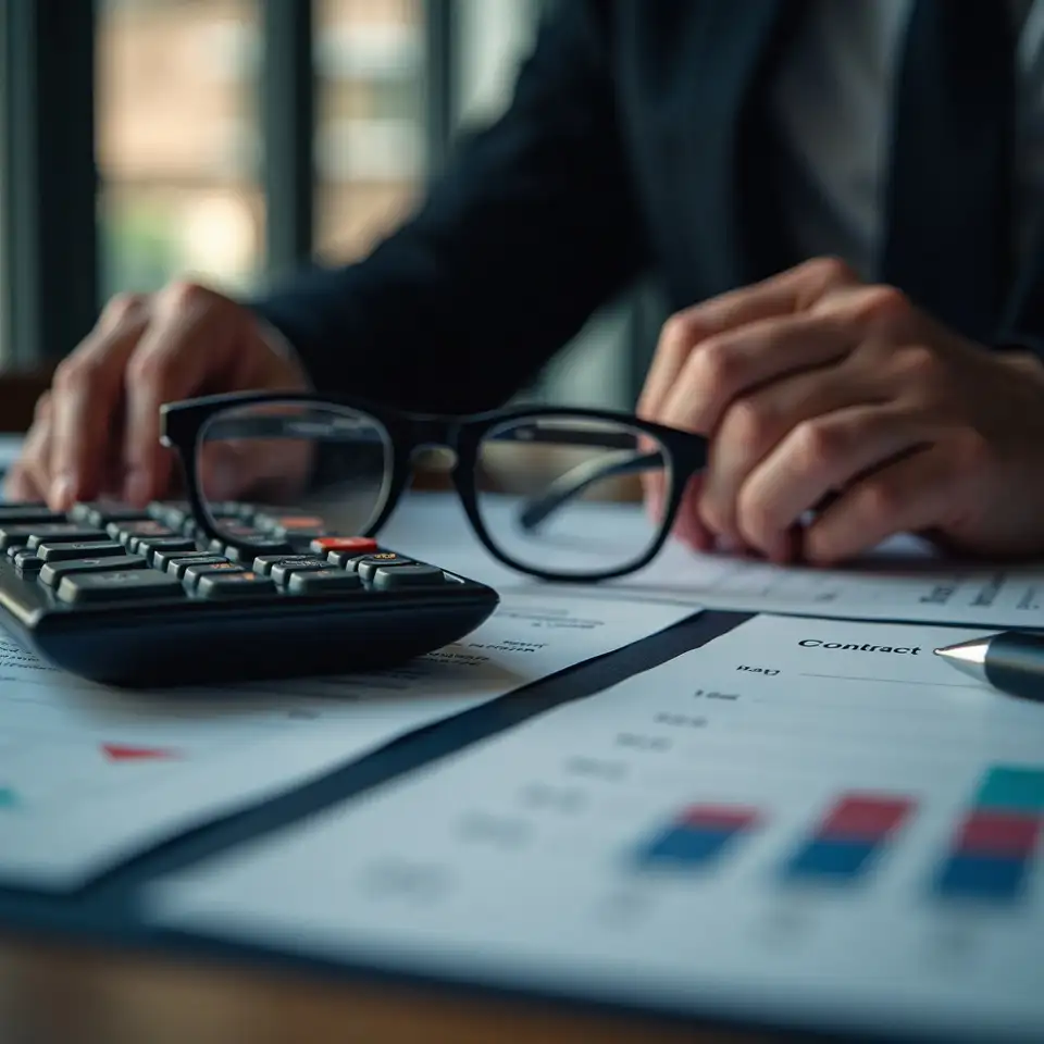 Contrato financeiro e calculadora